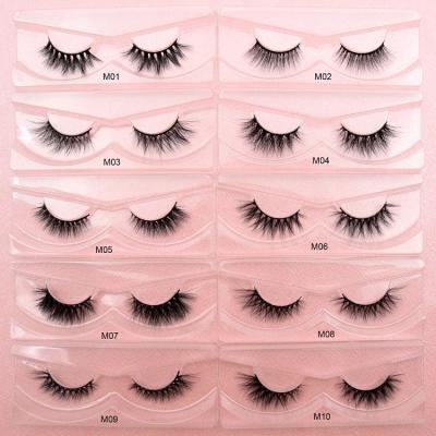 China Wholesale Natural Long Lashes Seller Corner Lashes Short Mink Half 3D Lashes With Custom Eyelash Packaging Half Lashes for sale