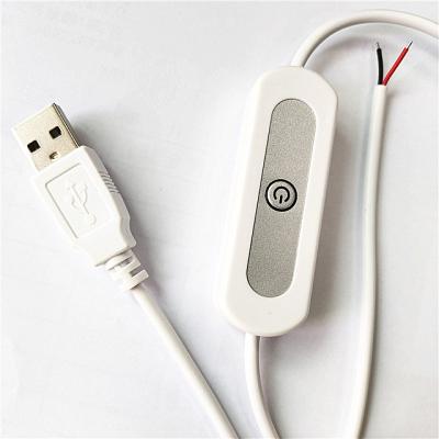 China Dimmer Build USB 5V 1A LED Dimmer Switch Cable Controller Power Cable Lamp with Dimming Switch Cable for sale