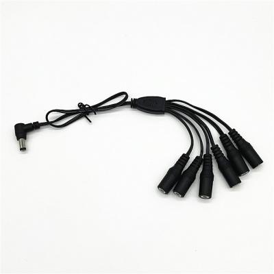 China OEM 12v LED Consumer Electronics DC 5.5*2.1 mm 1 Drag 6 DC Power Cable Safety Control Shunt Branch DC Line for sale