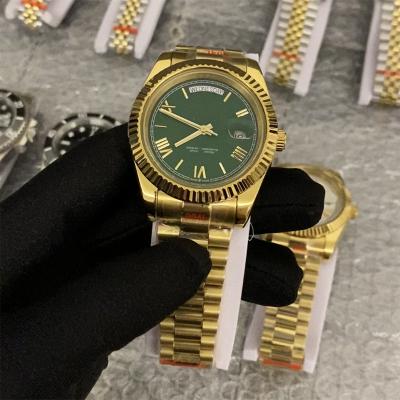 China Luxury Designer Brand Day/Date RLX Watches Original Design Movement 904L Men Gold Rollex Model Automatic Mechanical Watch for sale