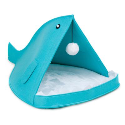 China Wholesale LEISURE Factory Indoor Folding Felt Pet House Cat Cave Soft Warm Bed Detachable Cave Sleeping Bed for sale