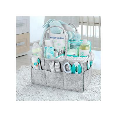 China Wholesale Fashion China Supplier Baby Diaper Cart Mommy Bag Nursery Felt Organizer Must Have For Newborns for sale