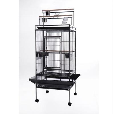 China Black Powder Coated Breathable Bird Cage Extra Big Bird Cages for sale