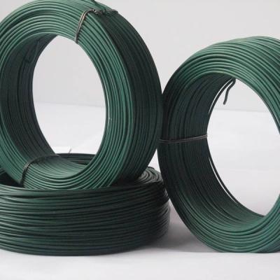 China China factory 1.65mm construction pvc coated steel wire steel color coated wire tie wire red green black 25kg per roll for sale