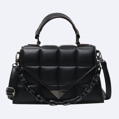 China 2022 New Fashion Trend Fashion Women Chain Texture High Quality Designer Large Capacity Pu Leather Shoulder Bag Messenger Bag for sale