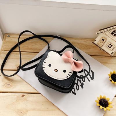 China Fashion Small Bow School Party Pu Decoration Pink Cat Cute Girls Baby Shoulder Children's Leather Hand Mini Sling Kids Bags for sale