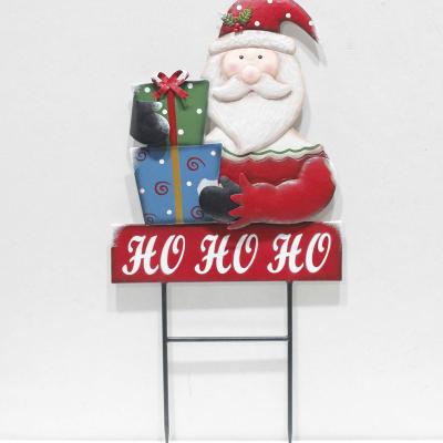 China America Painting Outdoor Yard Ornaments Metal Stake Outdoor Christmas Ornaments For Garden for sale