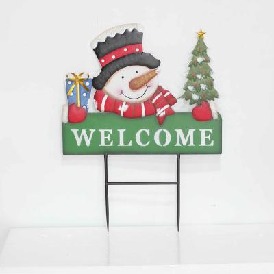 China America Painting Outdoor Yard Ornaments Metal Stake Outdoor Christmas Ornaments For Garden for sale