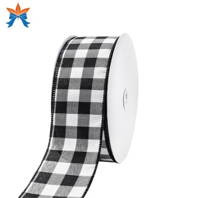 China White Cable Halloween with Black Plaid Cable Party Ribbon for sale