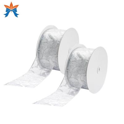 China Organza Cable Organza With Glitter Swirl Cabled Webbing Reflective Ribbon for sale