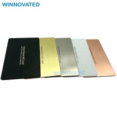 China Waterproof / Waterproof Laser Engraving RFID Llank NFC Magnetic Stripe Metal Business Card With NFC for sale