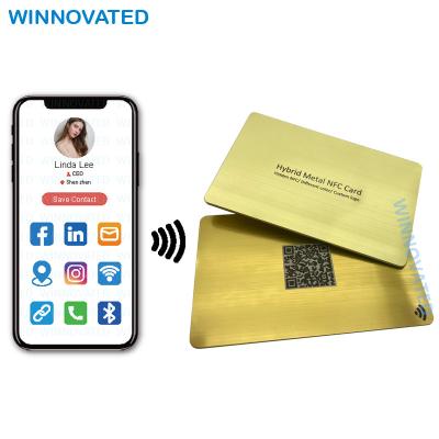 China Waterproof / Waterproof Digital Business NFC Cards Printable Luxury Hybrid Metal 24k Gold for sale