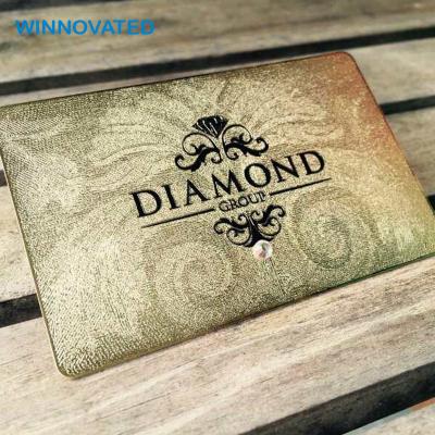 China Small China Sublimation Brushed Business 4k Gold Metal Card Emboss for sale