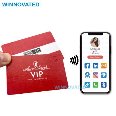 China Custom Print Programmable UV RFID Clone Waterproof / Waterproof Dual NFC Plastic Business Card for sale