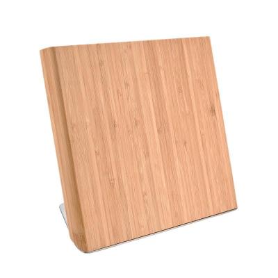 China Sustainable Ready To Ship Eco-Friendly Bamboo Standing Magnetic Knife Block Holder With Strong Expanded Magnets for sale