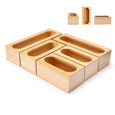 China OEM Style Wooden Storage Drawer Organizer For Trash Bag Parchment Foil Covers Garbage Bag Baking Resealable Bags for sale