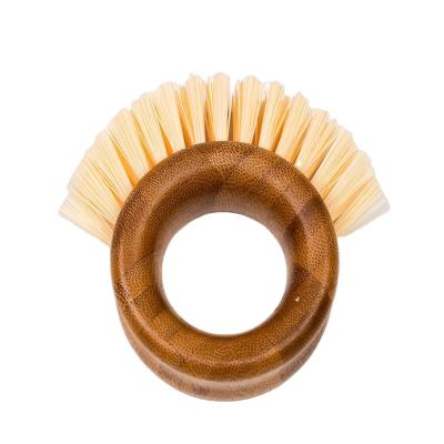 China Fruit Annular Vegetable Kitchen Dish Brush Seal Handle Sustainable Washing Bamboo Cleaning Brush for sale