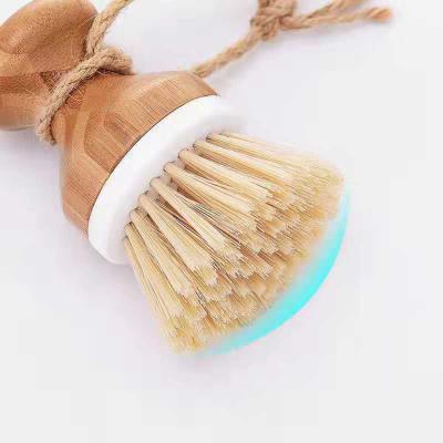 China Sustainable Plastic Bamboo And Sisal Dish Brush Free Eco-Friendly Dishes Scrub Brush For Dishes Pot Pans for sale