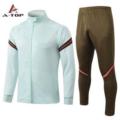 China Breathable Sport Suit Men's Tracksuit Jogger Sportswear Two-piece Autumn Winter Football Training Jacket Suit for sale