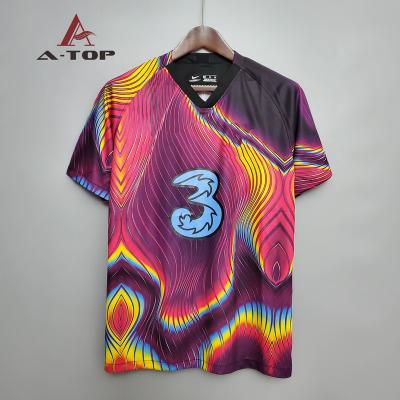 China Wholesale Top Quality Breathable Thai Club Chel Sea Training Suit Shirt Rainbow Color S-4XL Soccer Jersey Football Uniform 20-21 for sale