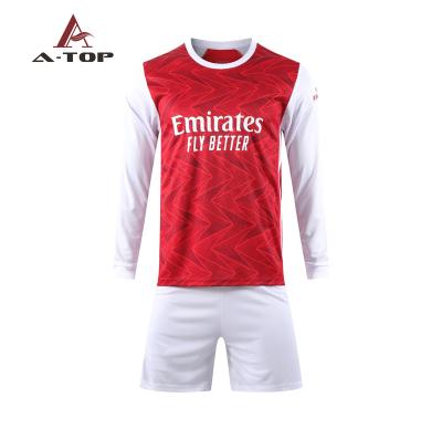 China S-4XL Breathable Wholesale Home nal Football Team 100% Polyester 20-21 Sleeve Soccer Uniform Club Soccer Jersey Long Set for sale