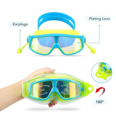 China Manufacturer sale waterproof children plating swimming goggles anti fog waterproof fram swimming goggles big for sale