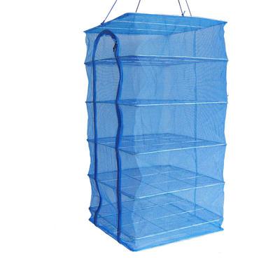 China The Fish 5 Layers Vegetable Fish Dish Mesh Hanging Drying Net Blue 50*50*95cm for sale