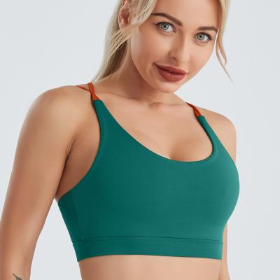 China 2022 QUICK DRY Yoga Fitness Underwear Women's Quick Dry Tops Gathering Back Sports Bra for sale