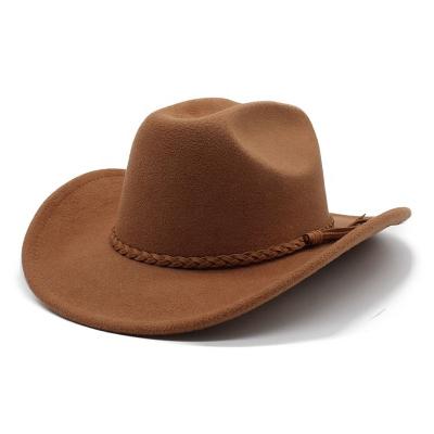 China Character Fedora Hat Wholesale New Wide 2022 Overflow Panama Vintage Mens Solid Color Felt Unisex Custom Made Cowboy Hat for sale