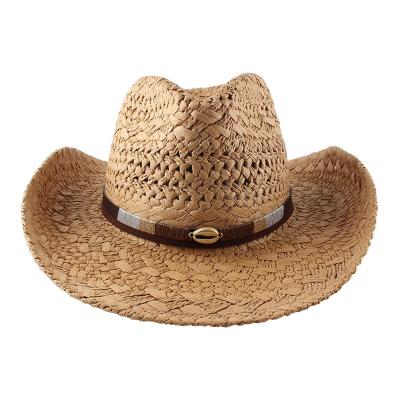 China Barred 2022 Wholesale New Summer Popular Mexico Cowboy Straw Hats High Quality Fashion Straw Hats For Men Women Unisex for sale