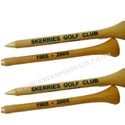 China Golf Accessories Wooden Logo Printing Wooden Golf Tee Gold Tees Player Tees for sale