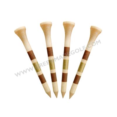 China Eco-friendly BAMBOO Golf Tee Bamboo Mugs Printing Striped Golf Tees Logo Golf Tee for sale