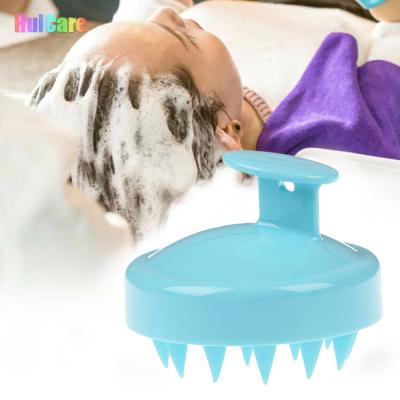 China Head Massager Silicone Handheld OEM Round Hair Care Scalp Shampoo Soft Cleaning Rubbing Brush for sale