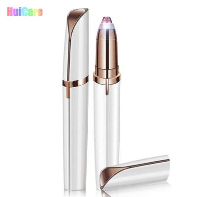 China Household For Women Makeup New 2 In 1 Painless Chargeable Electric Pen Shape Razor Hair Remover Eyebrow Trimmer for sale