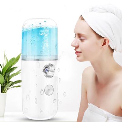 China Outdoor Woman 30ML USB Mini Facial Mist Sprayer ABS Rechargeable Portable Bedroom Office Use Moisturizer for sale