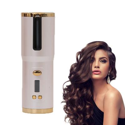 China Wireless Hair Curling Temperature Control New Portable Ceramic Magic Wavy Cordless Travel Hot Air Smart Golden Automatic Hair Curler for sale