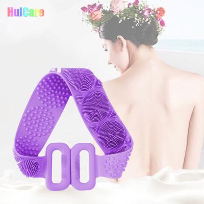 China EXFOLIATING 80cm Bath Back Scrub Bath Towel Long Strip Soft Belt Body Exfoliating Silicone Scrubbing Back Scrubber for sale