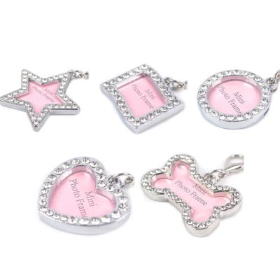 China Viable Popular Wholesale Fashional Bone Shape Rhinestone Name Collar Dog ID Tag Accessories For Pet for sale