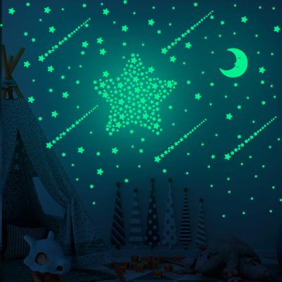 China Hot Sale DIY 3D Star Glow in the Dark Waterproof Home Decor Stickers for Wall Sticker Decoration Kids Room for sale