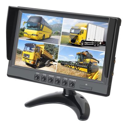 China Support Multi-Language 9 Inch Split Screen 4 Channel TFT LCD Color Car Display Car TV Monitor With U-Bracket for sale