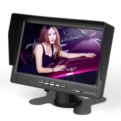 China Universal 7 inch sun hat shape car display car truck rearview RGB TFT LCD monitor 4 channel video input monitor for sale