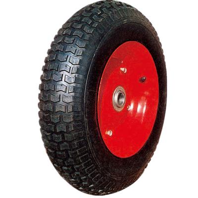 China Hotels Air Wheelbarrow Rubber Wheel 4.00-8 For Libya Market for sale