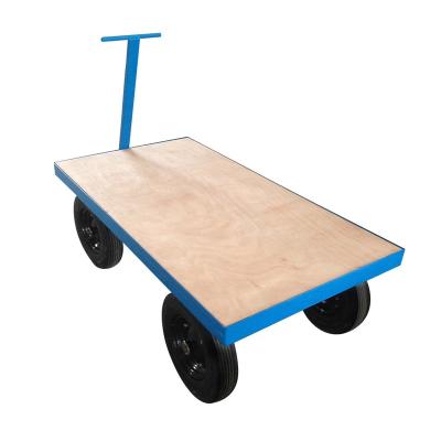 China Tool site trolley with wooden site trolley 1000kg with pneumatic tires, load bed measures 1200mm x 765mm for sale