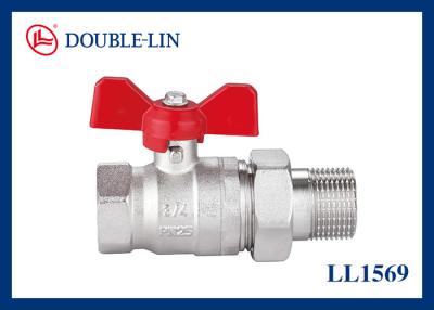 China Revolve Nut Male X Female 25 Bar Brass Ball Valves for sale