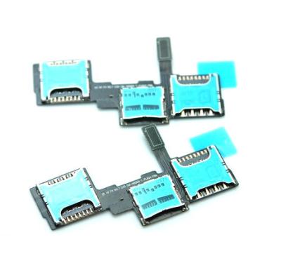 China Double Sim Card Tray Samsung Spare Parts Note3 Memory Reader Micro SD Holder Socket Flex Cable for sale