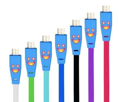 China Smiling Face Micro USB Data Cable Sync and charge Parts For Mobile Phone for sale