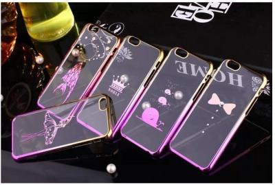 China La funda protectora Iphone del teléfono móvil de Plastice modela el diamante artificial de las mujeres en venta