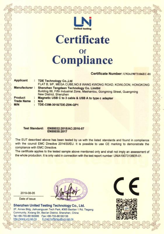 CE - Shenzhen TDE Technology Co., Limited