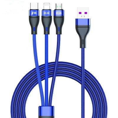 China Free Shipping Best Quality MP3/MP4 Player Data Cable Wholesale 5a Blue Nylon Charger 1.2m Fast Charging Nylon Micro Usb for sale