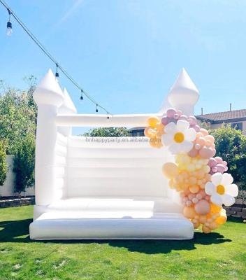 China Wedding Rental Commercial Bouncy Castle PVC Inflatable White Bounce For Kids Adults Jumping for sale